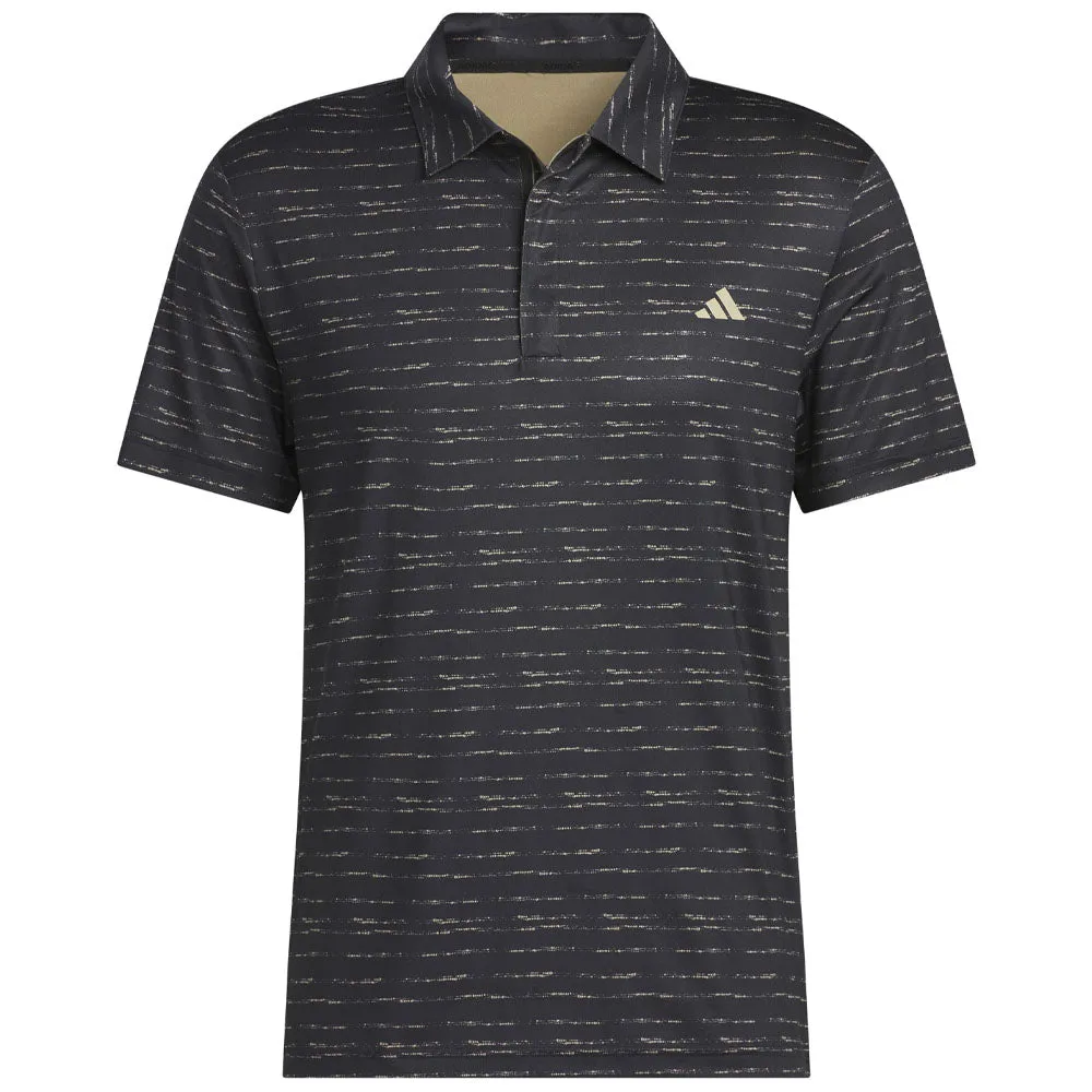 Adidas Stripe Zip Polo Shirt - Black/Hemp Feel the Energy