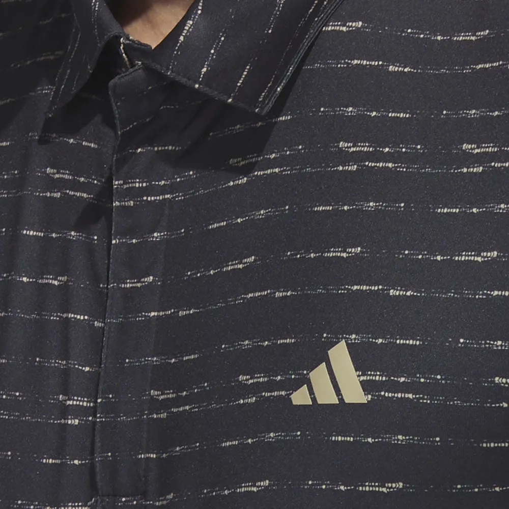 Black Friday Exclusive Adidas Stripe Zip Polo Shirt - Black/Hemp