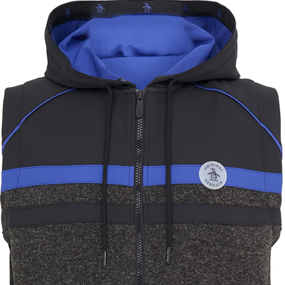 Original Penguin Full Zip Heritage Mixed Media Hoodie Gilet - Dark Caviar Heather Style Meets Power