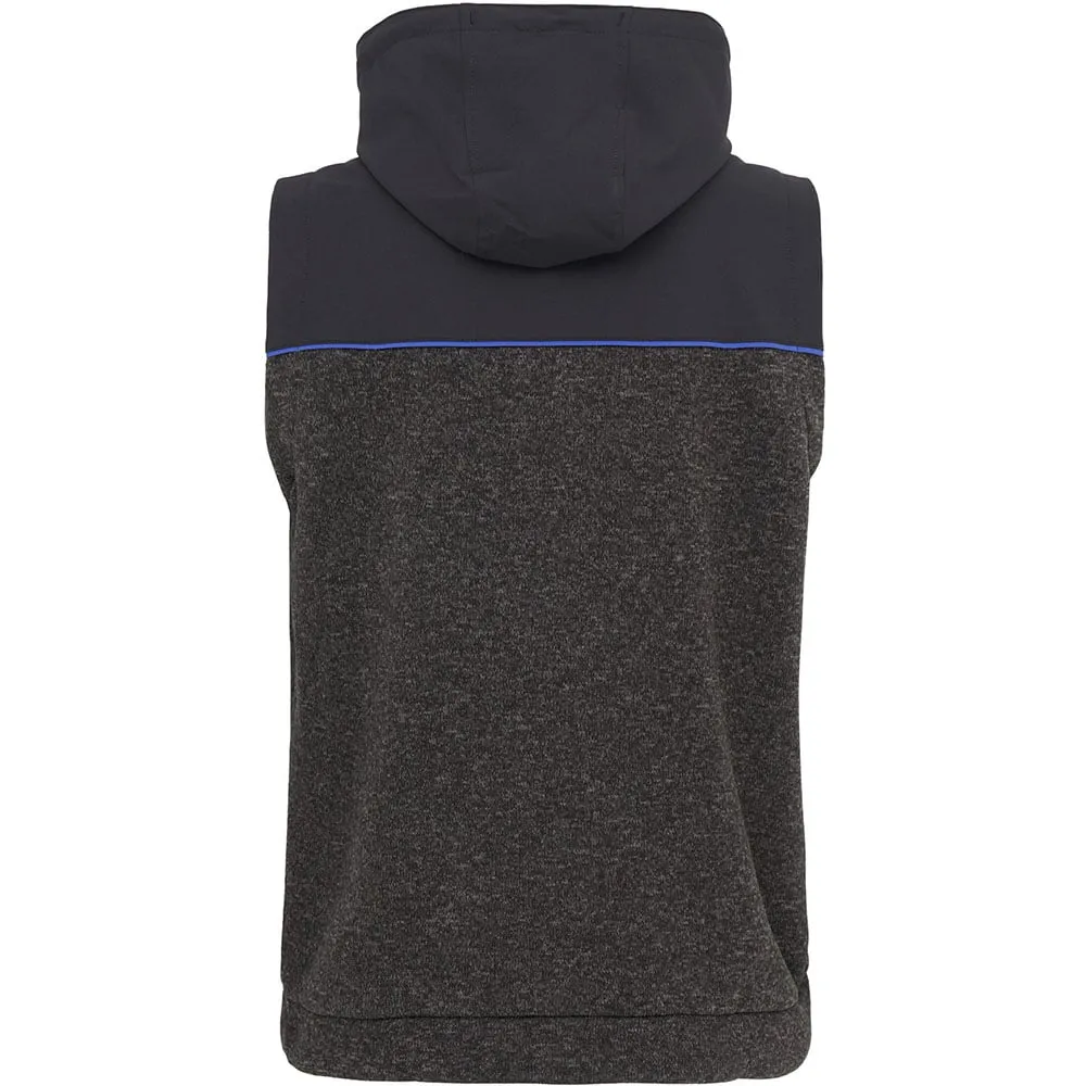 Original Penguin Full Zip Heritage Mixed Media Hoodie Gilet - Dark Caviar Heather Move Beyond Ordinary Dare to Lead