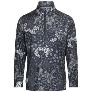 Puma Cloudspun Bloom Camo 1/4 Zip Sweater - Puma Black/Slate Sky Black Friday Sale Christmas Eve Sale
