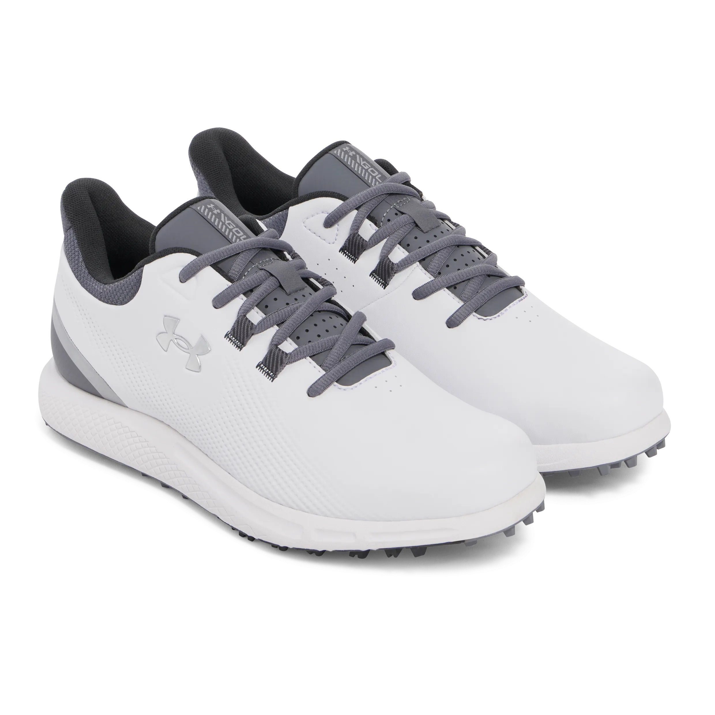 Under Armour Drive Medal Spikeless Golf Shoes - White/Titan Grey No Limits, Just Style Stride with Confidence