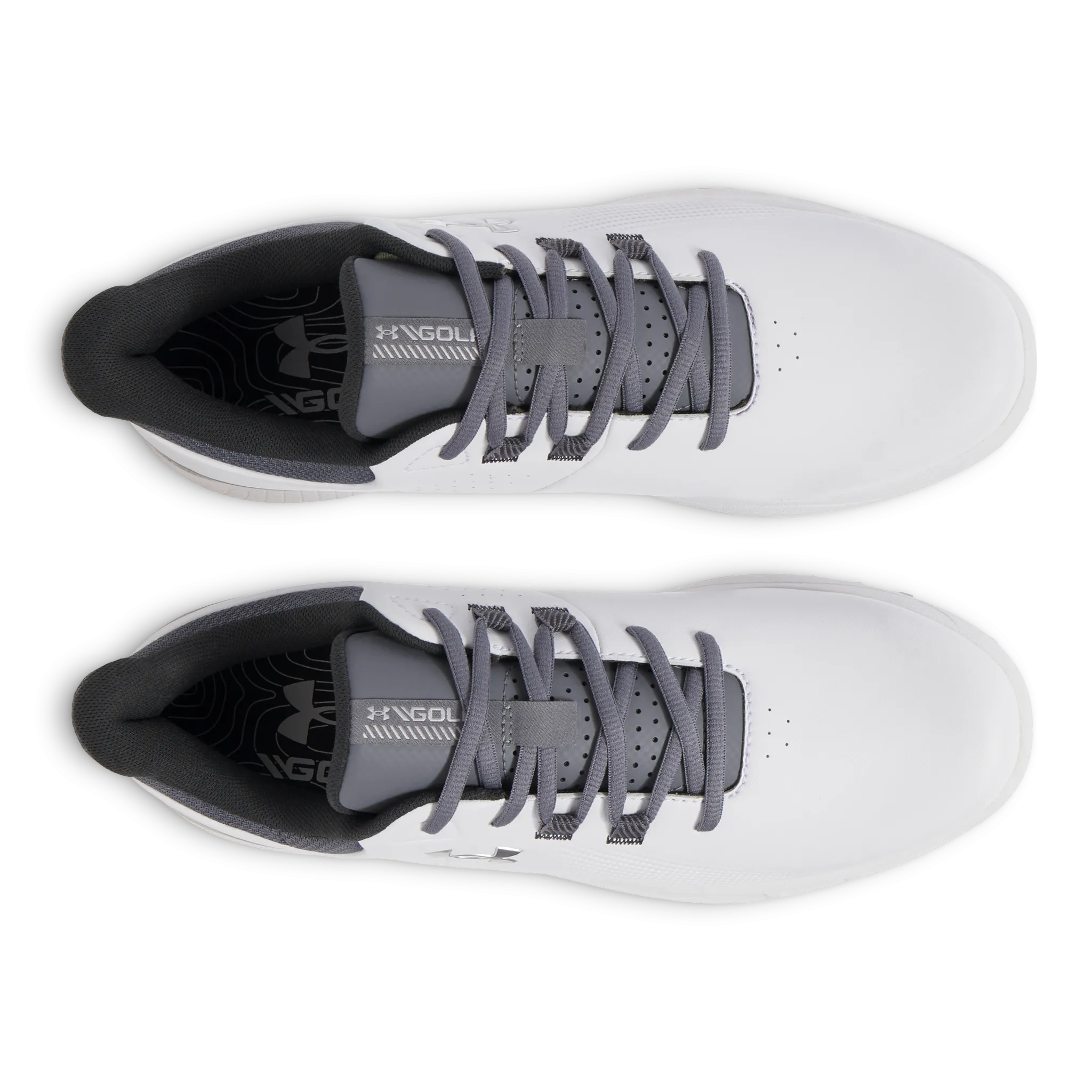 Be Unstoppable Built to Move You Under Armour Drive Medal Spikeless Golf Shoes - White/Titan Grey