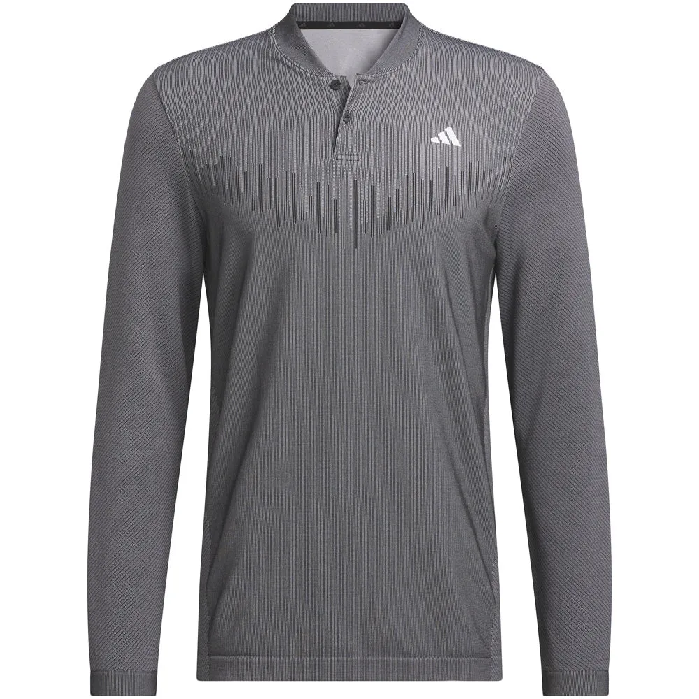 Thanksgiving Day Sale Memorial Day Sale Adidas Ultimate365 Tour Primeknit Long Sleeve Polo Shirt - Black