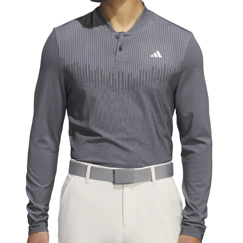 Independence Day Sale Move Beyond Ordinary Adidas Ultimate365 Tour Primeknit Long Sleeve Polo Shirt - Black
