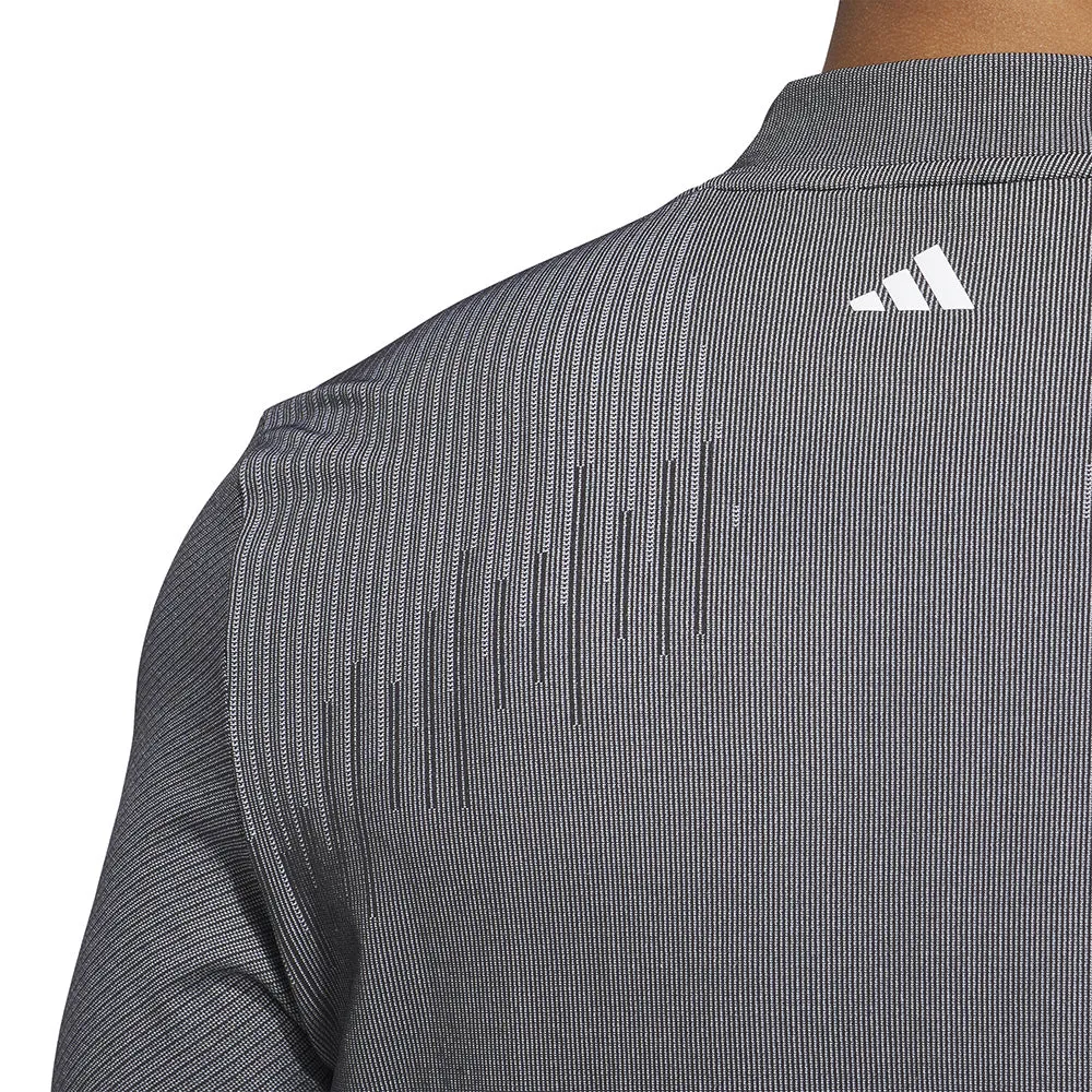 Adidas Ultimate365 Tour Primeknit Long Sleeve Polo Shirt - Black Be Unstoppable Walk with Power