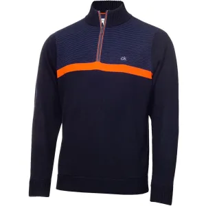 Calvin Klein Magnet 1/2 Zip Lined Sweater - Navy/Blaze Loud Looks, Smooth Moves
