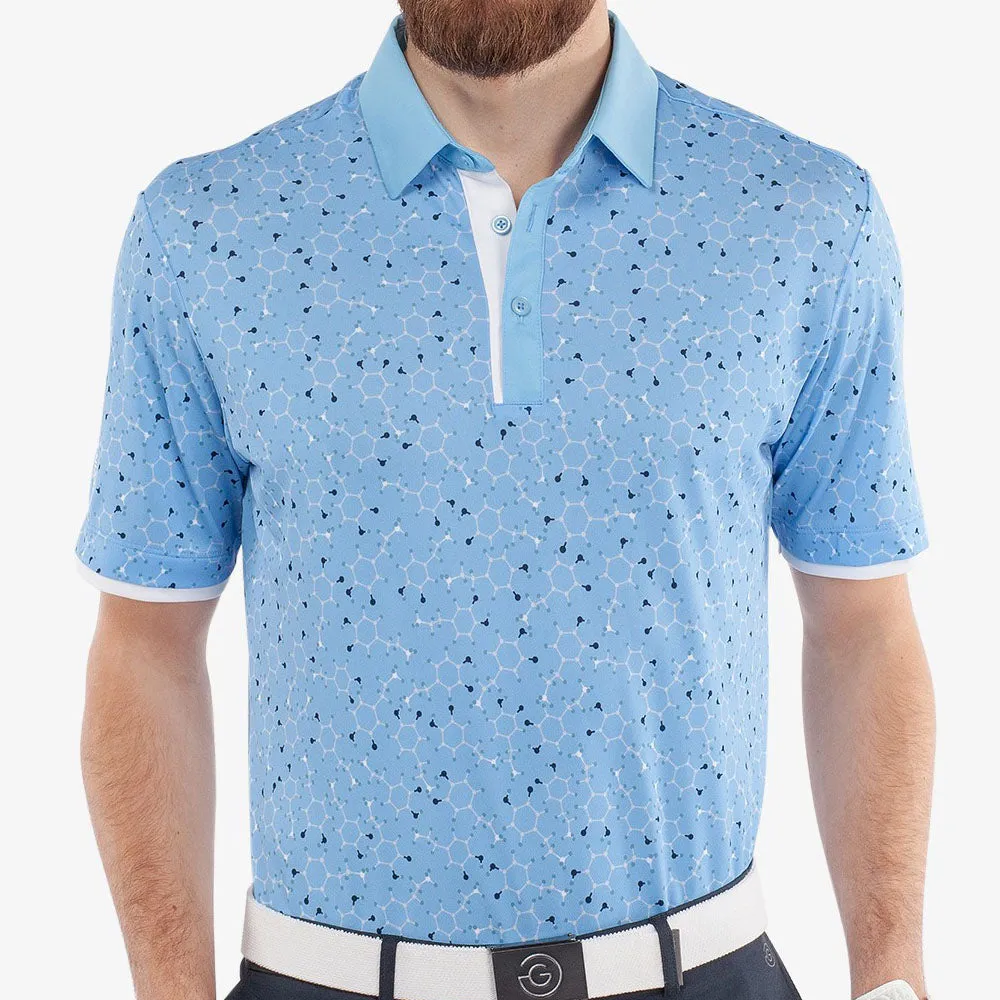 Galvin Green Mannix Polo Shirt - Alaskan Blue/Navy Push Beyond Limits Not for the Ordinary