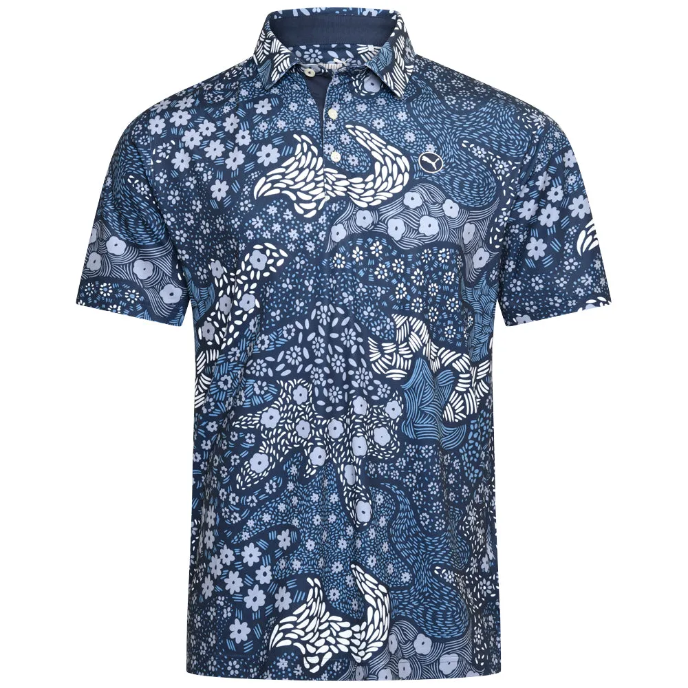 Puma Cloudspun Bloom Camo Polo Shirt - Lc - Deep Navy Limited Time Offer Make a Statement