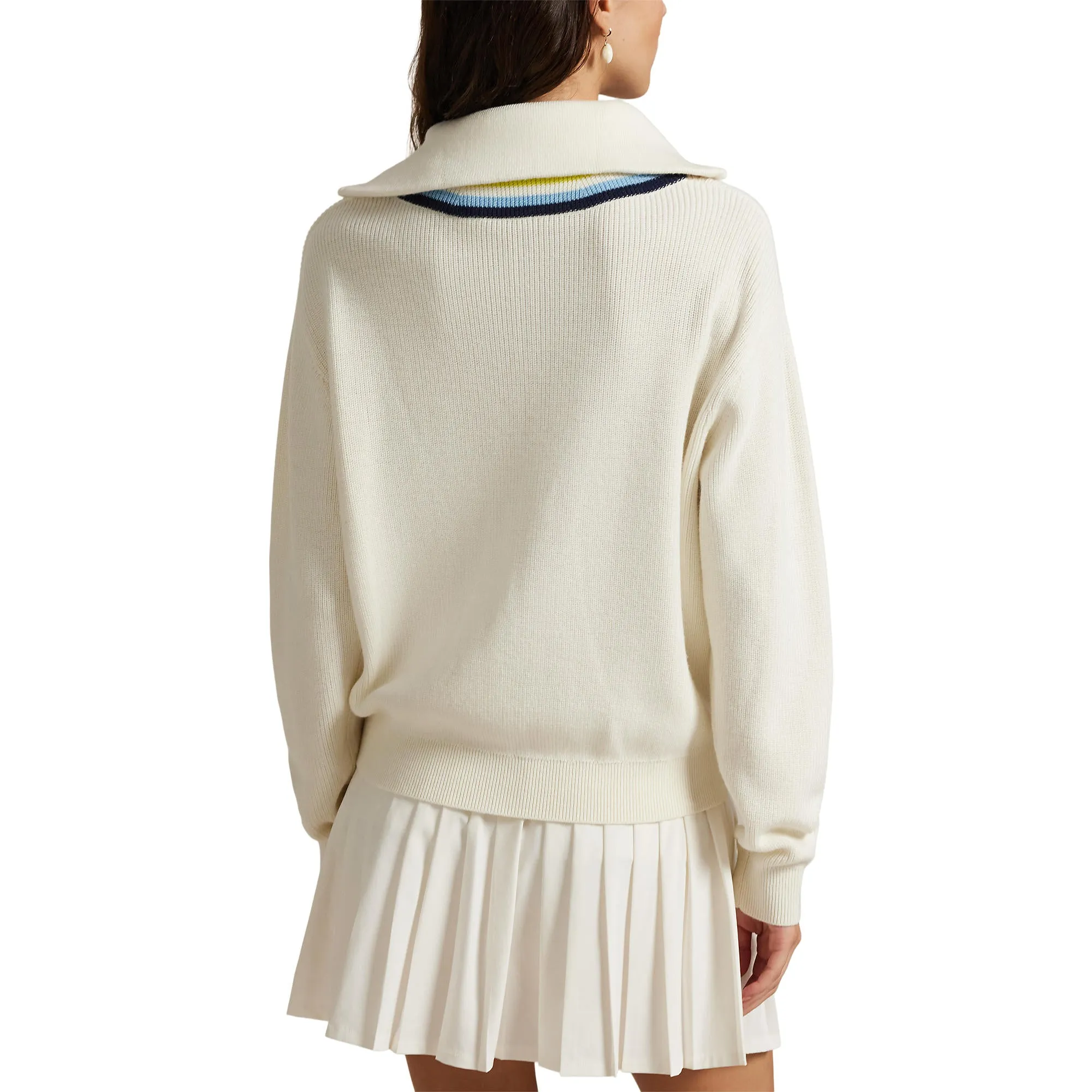 Bring the Heat Hit Your Next Level Rlx Ralph Lauren Women'S Wool Blend Sweater Pullover - Antique White