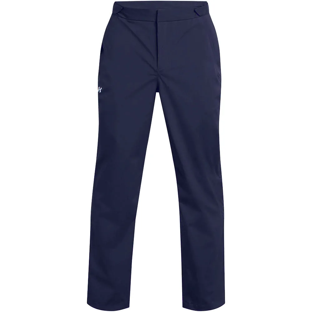 Power Every Step Walk Loud Under Armour Drive Rain Waterproof Trousers - Midnight Navy/Metallic Silver