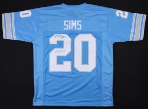 Billy Sims Signed Detroit Lions Jersey Inscribed "80 R.O.Y" (JSA COA) All Pro RB