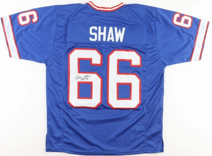 Billy Shaw Signed Buffalo Bills Jersey Inscr HOF 99 (JSA) 8??AFL All-Star Lineman