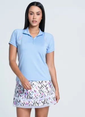 Own Every Step Birdie Mock Neck Zip Short Sleeve