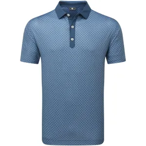 Footjoy Checker Jacquard Polo Shirt - Dark Denim/White Deal Of The Century