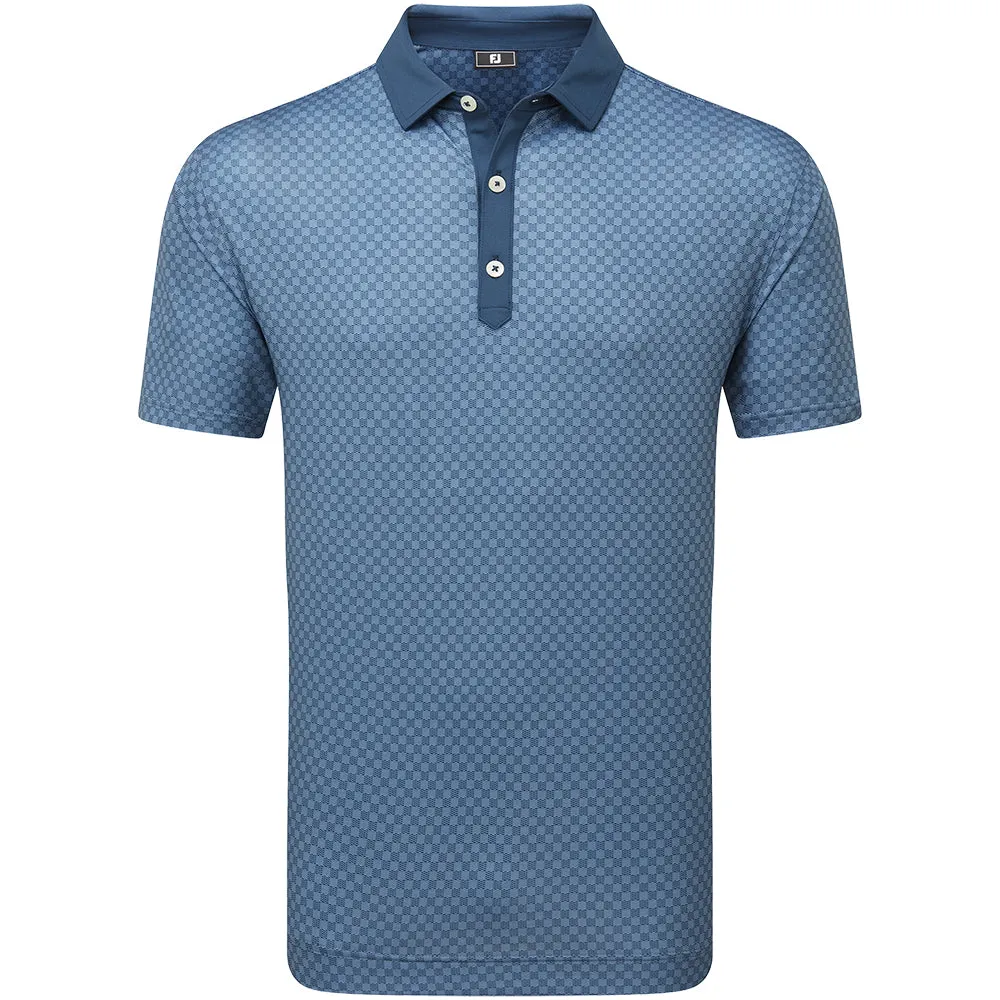 Footjoy Checker Jacquard Polo Shirt - Dark Denim/White Deal Of The Century
