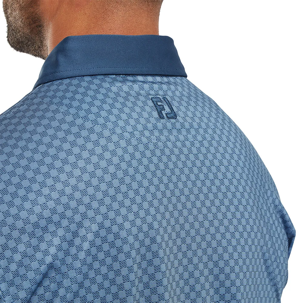 Footjoy Checker Jacquard Polo Shirt - Dark Denim/White Fuel Your Fire All Saints' Day Sale