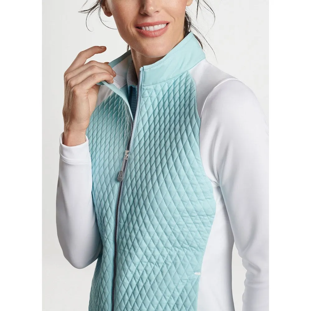 Designed to Dominate Peter Millar Women'S Merge Hybrid Golf Jacket - Blue Spruce/ White