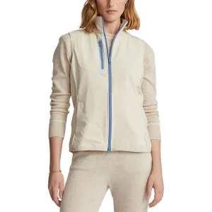 Rlx Ralph Lauren Women'S Tech Terry Full Zip Golf Vest - Sand Heather/Hatteras Blue Dare to Lead Father's Day Sale
