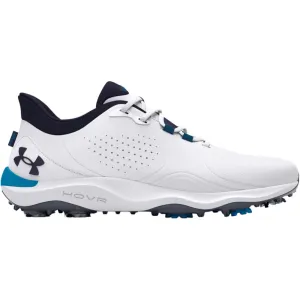 Black Friday Offer Unleash Your Power Under Armour Drive Pro Spiked Waterproof Shoes - White/Capri/Midnight Navy