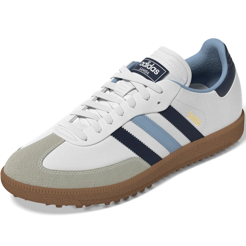 Adidas Golf Originals Samba Golf Spikeless Waterproof Shoes - White/Indigo/Clear Sky Labor Day Sale Own the Vibe