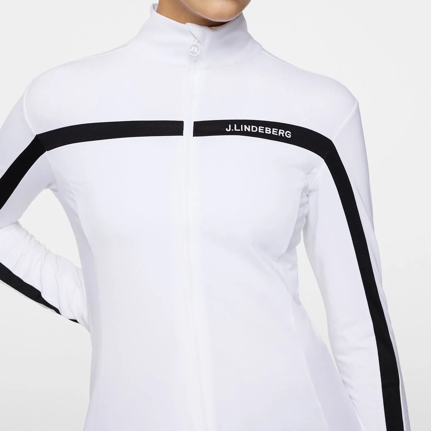 J.Lindeberg Women'S Janice Golf Mid Layer - White Keep Going Strong Own Every Step