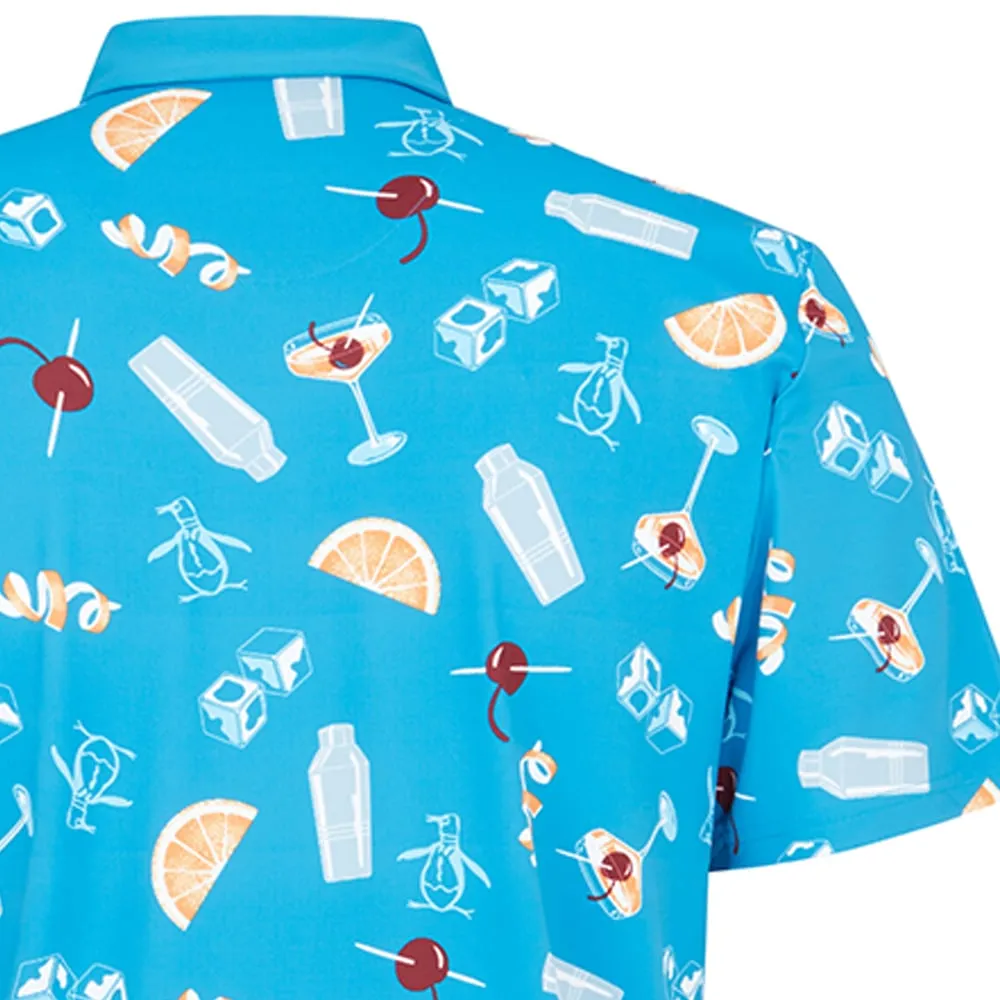 Original Penguin All-Over Oversize Polo Shirt - Mediterranean Blue Own the Vibe