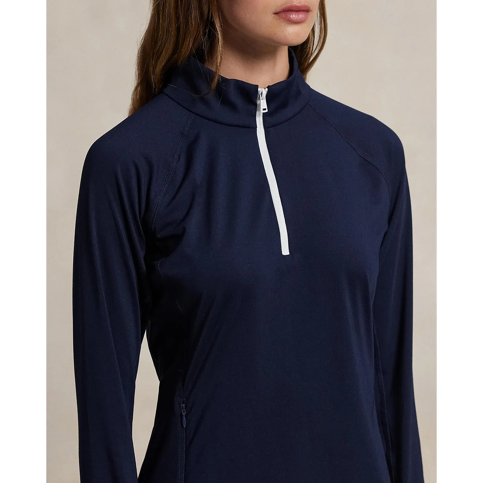 Footwear for the Fearless Rlx Ralph Lauren Women'S Stretch Jersey Peached Quarter-Zip Pullover - Refined Navy