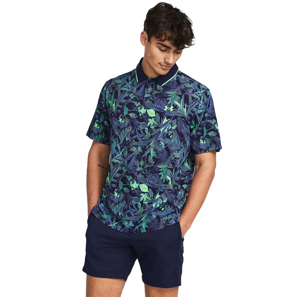 Power Every Step Confidence Starts Here Under Armour Iso-Chill Edge Polo Shirt - Midnight Navy/Matrix Green/Matrix Green