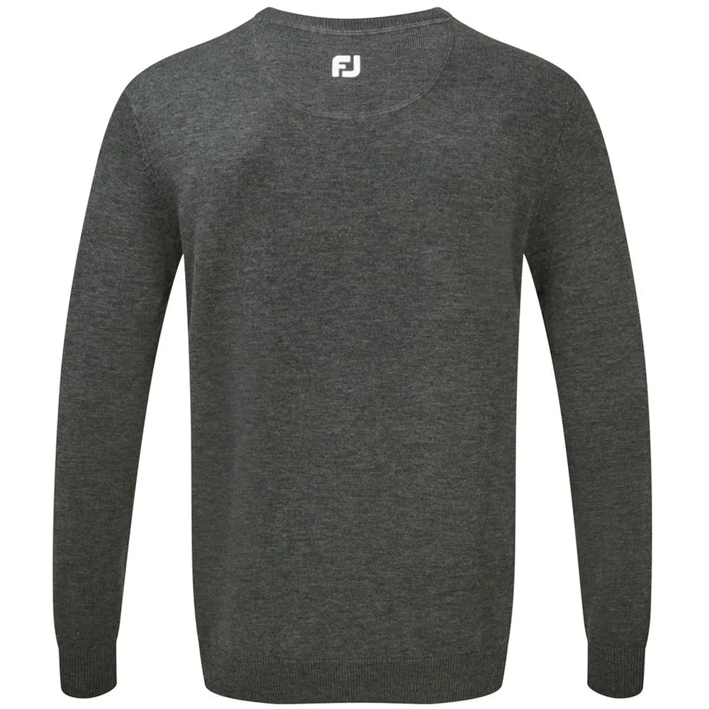 Footjoy Wool Blend V-Neck Pullover - Heather Charcoal Christmas Day Sale