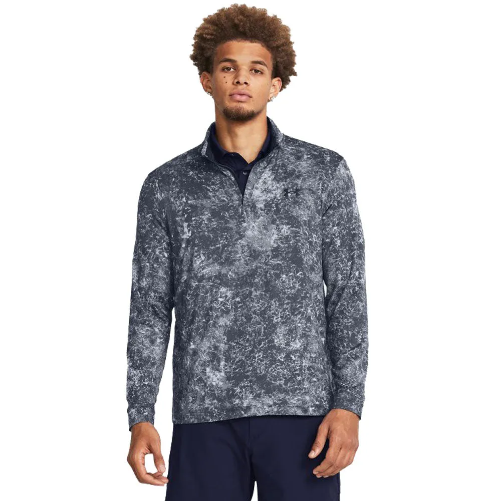 Under Armour Playoff Printed 1/4 Zip Pullover - Downpour Gray/Midnight Navy/Midnight Navy Dare to Lead Easter Sale