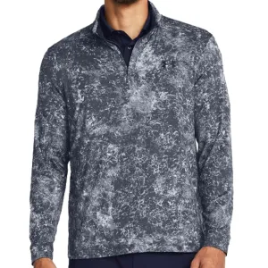 Define Your Own Way Under Armour Playoff Printed 1/4 Zip Pullover - Downpour Gray/Midnight Navy/Midnight Navy
