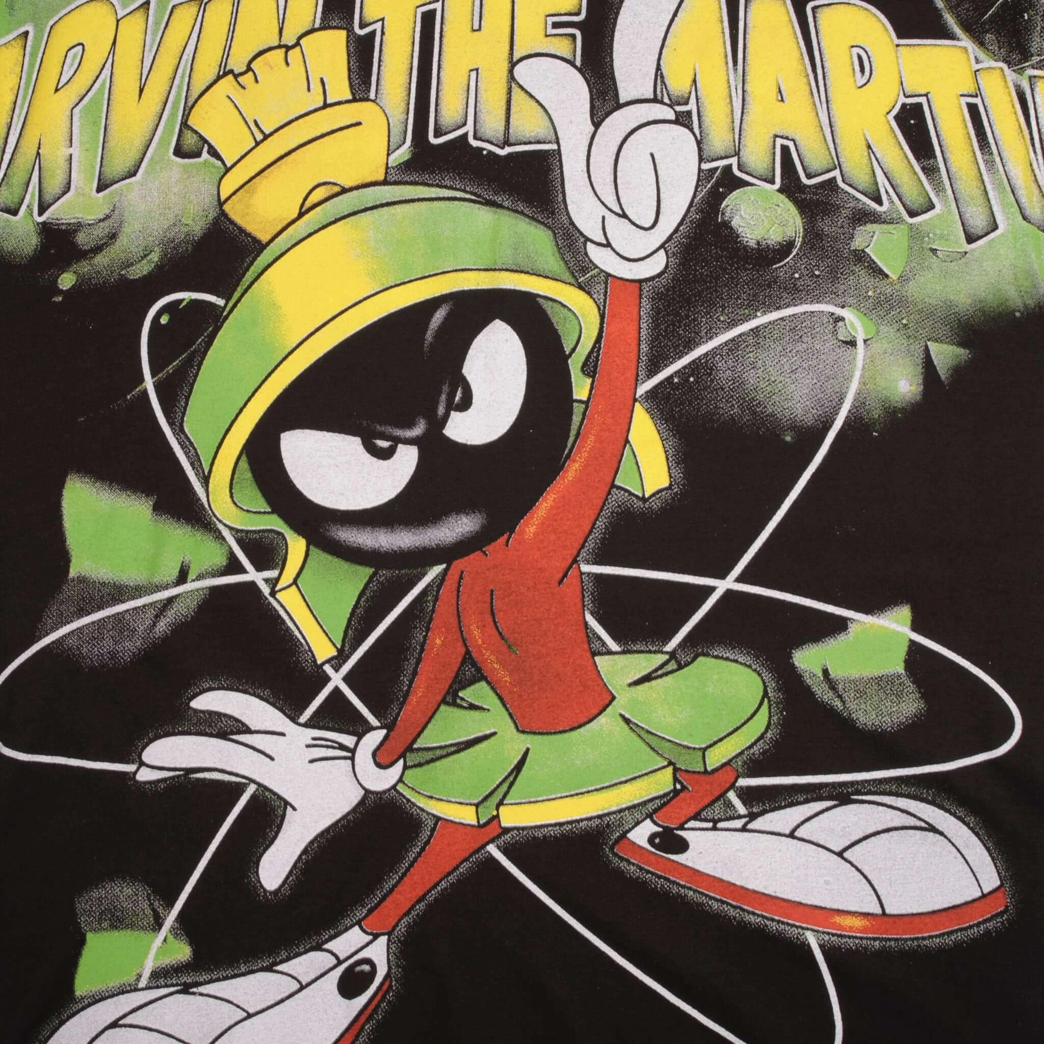 BOOTLEG ALL OVER PRINT MARVIN THE MARTIAN TEE SHIRT SIZE LARGE SINGLE STITCH