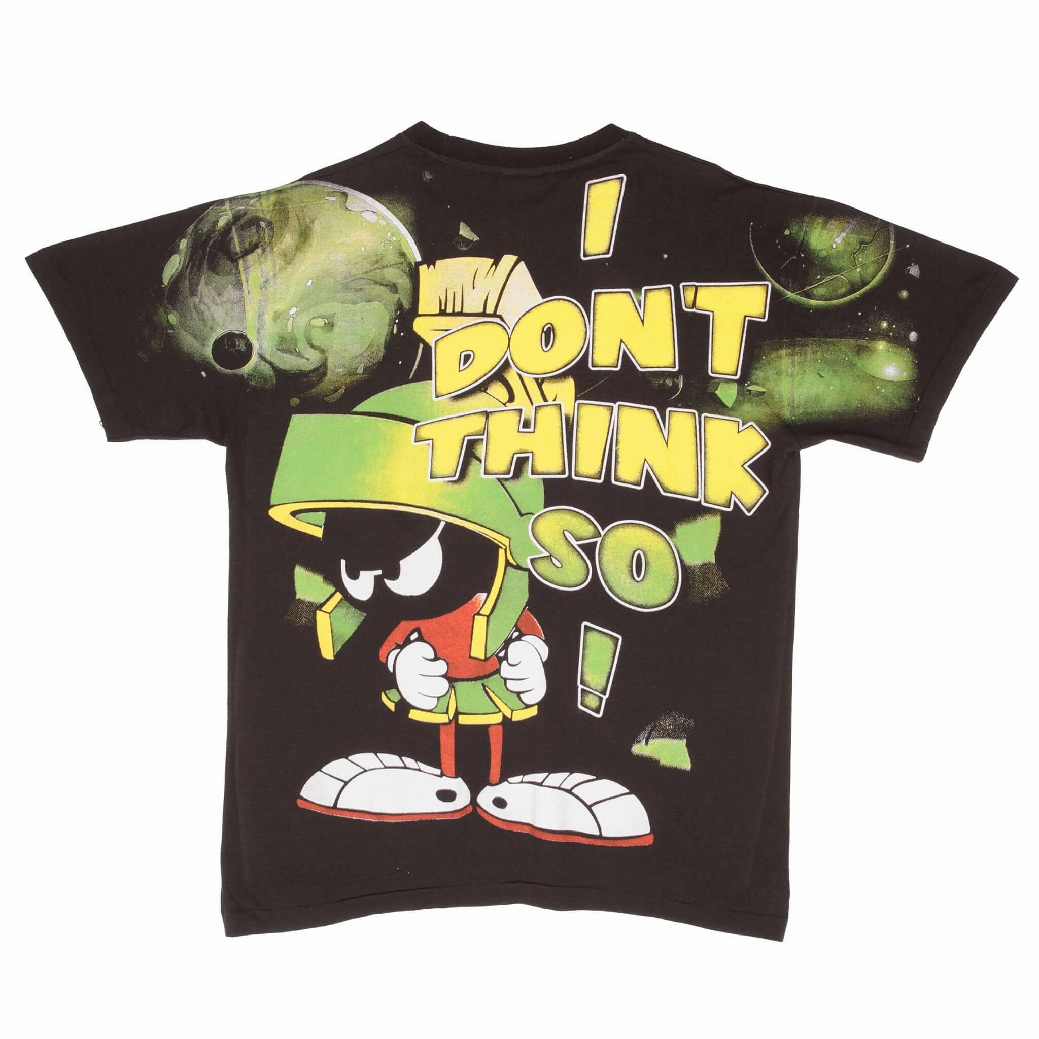 BOOTLEG ALL OVER PRINT MARVIN THE MARTIAN TEE SHIRT SIZE LARGE SINGLE STITCH