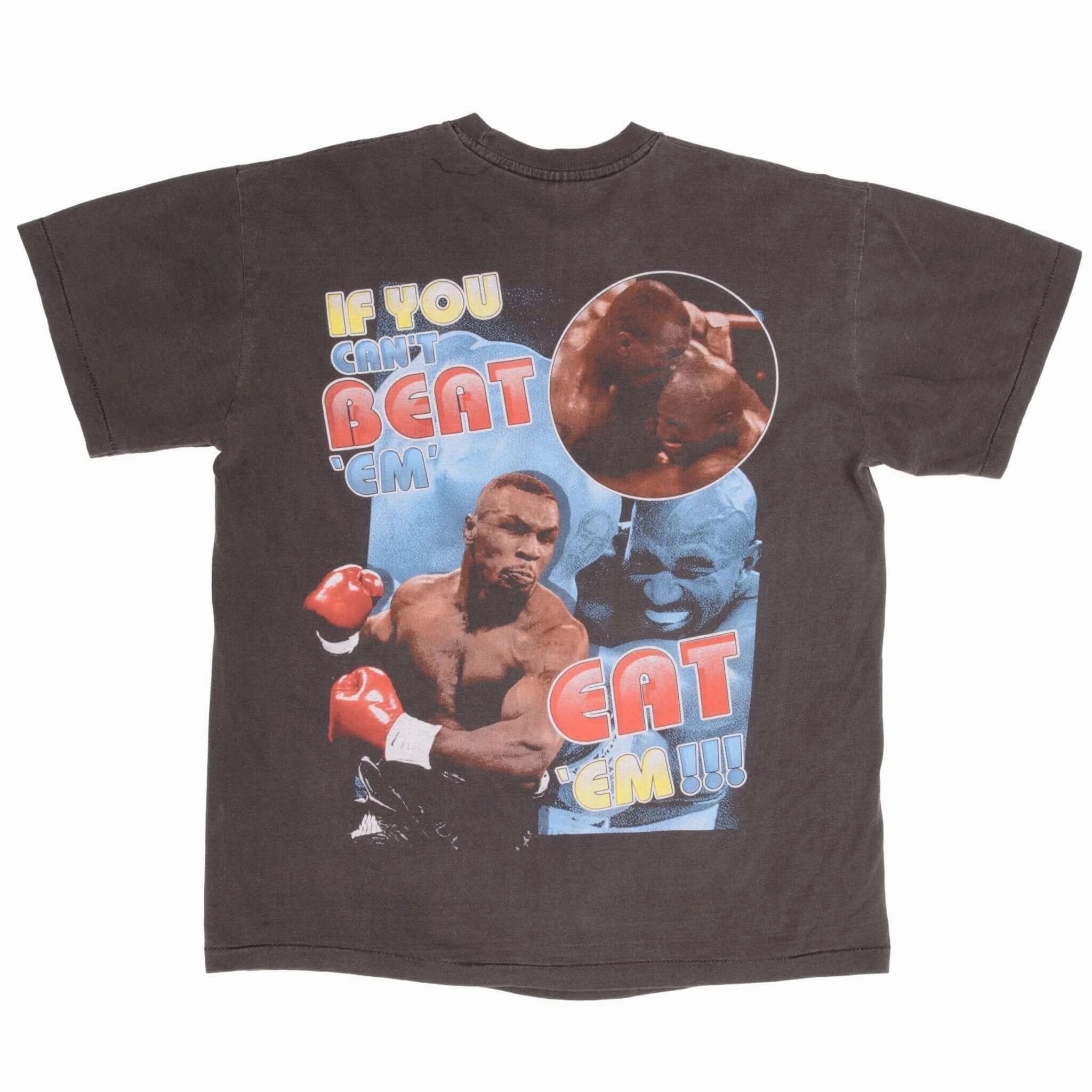 BOOTLEG BOXING TEE SHIRT MIKE TYSON IF YOU CANT BEAT THEM BITE EM LARGE