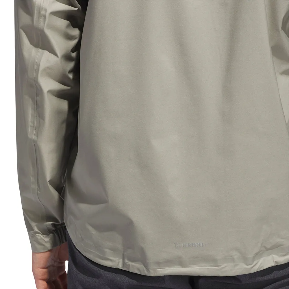 Walk with Power Walk with Purpose Adidas Ultimate365 Tour Climaproof  Half-Zip Waterproof Jacket - Silver Pebble