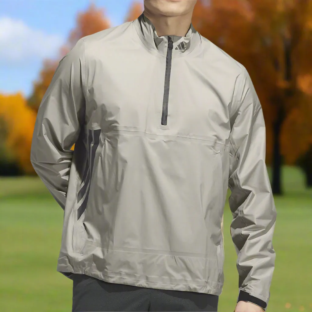 Rule the Streets Unapologetically You Adidas Ultimate365 Tour Climaproof  Half-Zip Waterproof Jacket - Silver Pebble