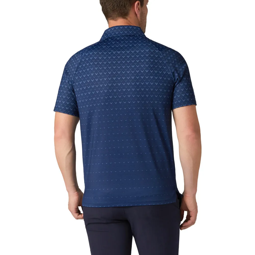 Limited Time Offer Callaway Engineered Chev Ombre Print Polo Shirt - Peacoat