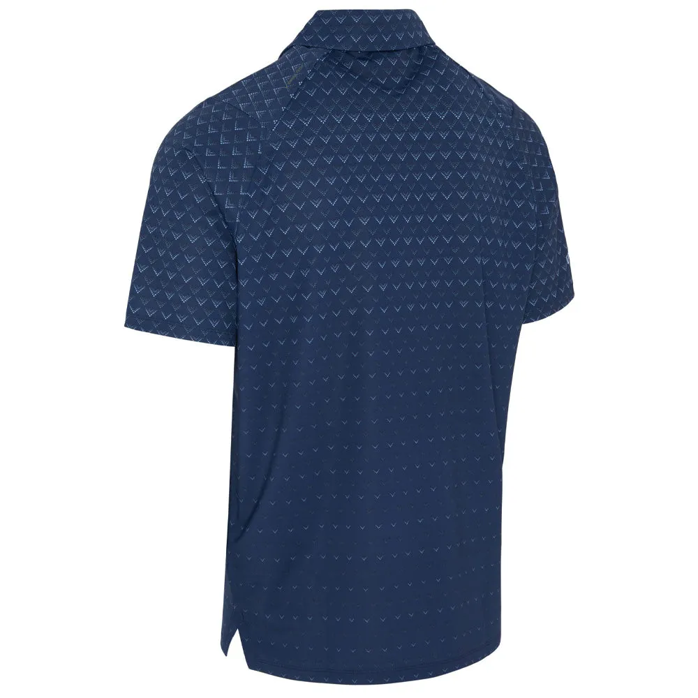 Define Your Own Way Bring the Heat Callaway Engineered Chev Ombre Print Polo Shirt - Peacoat