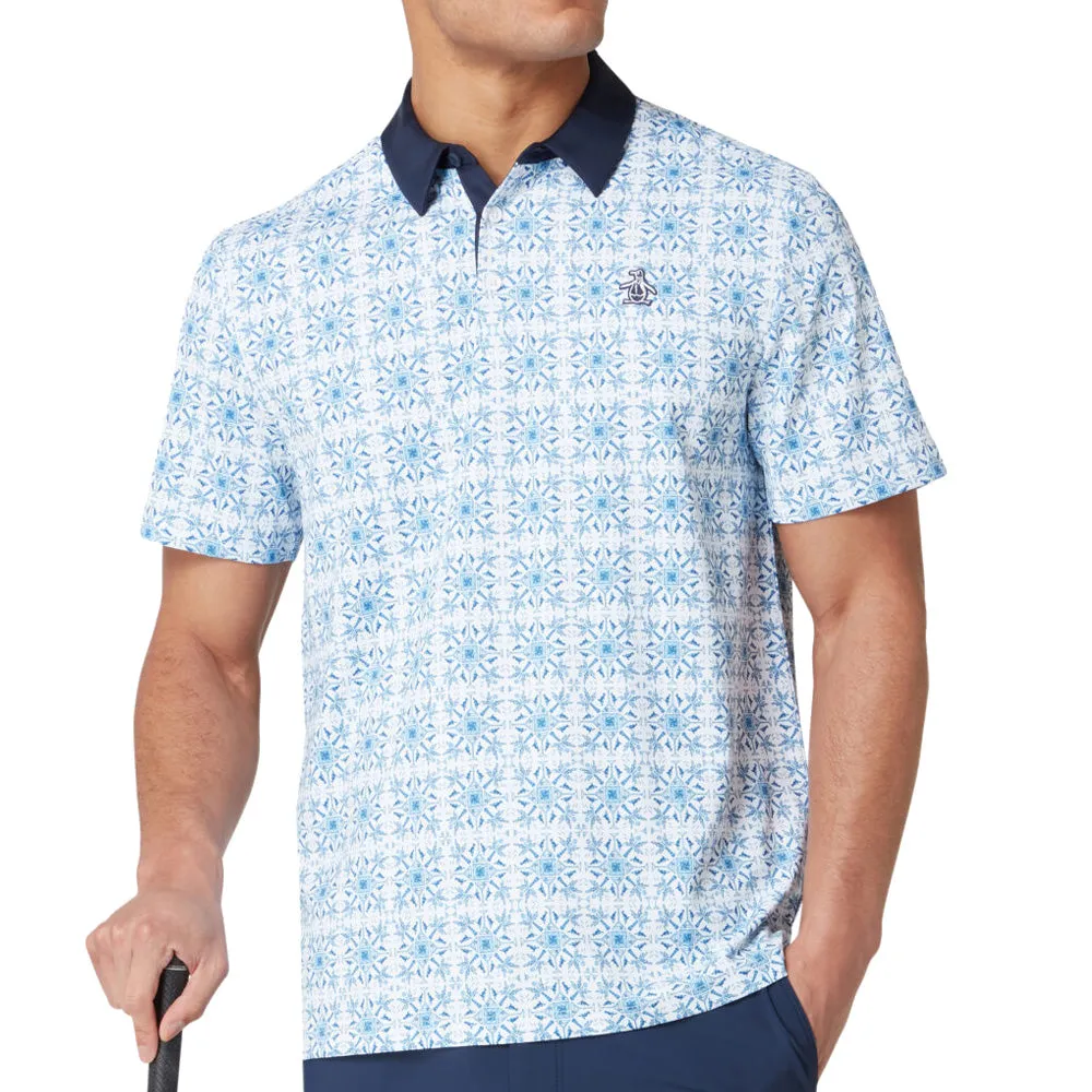 Original Penguin PeteS Cocktail Windowpane Polo Shirt - Bright White Special Offer Be Unstoppable