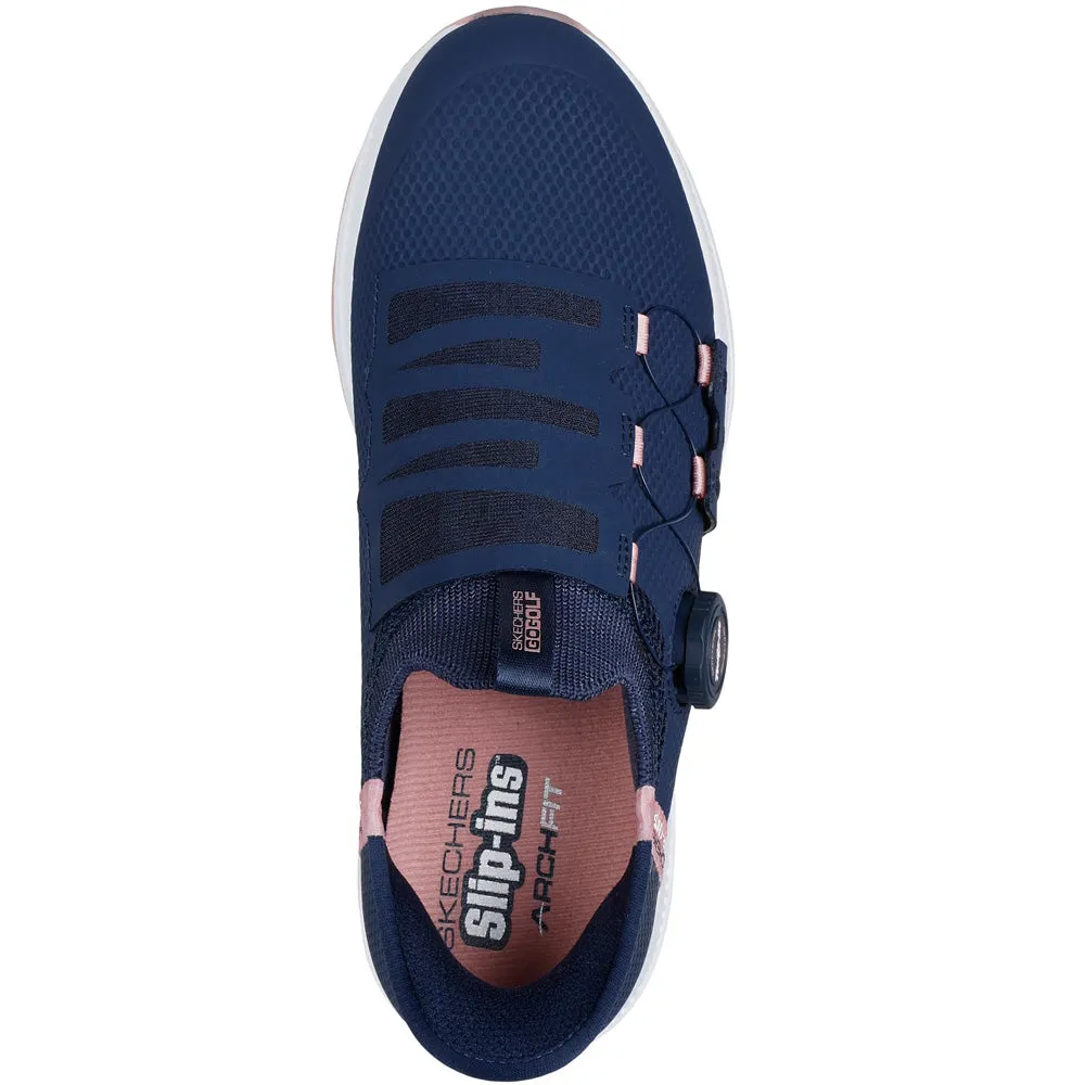 Game-Changer Footwear Born to Stand Out Skechers Elite 5 Slip-Ins Ladies Spikeless Waterproof Shoes -  Navy/Pink