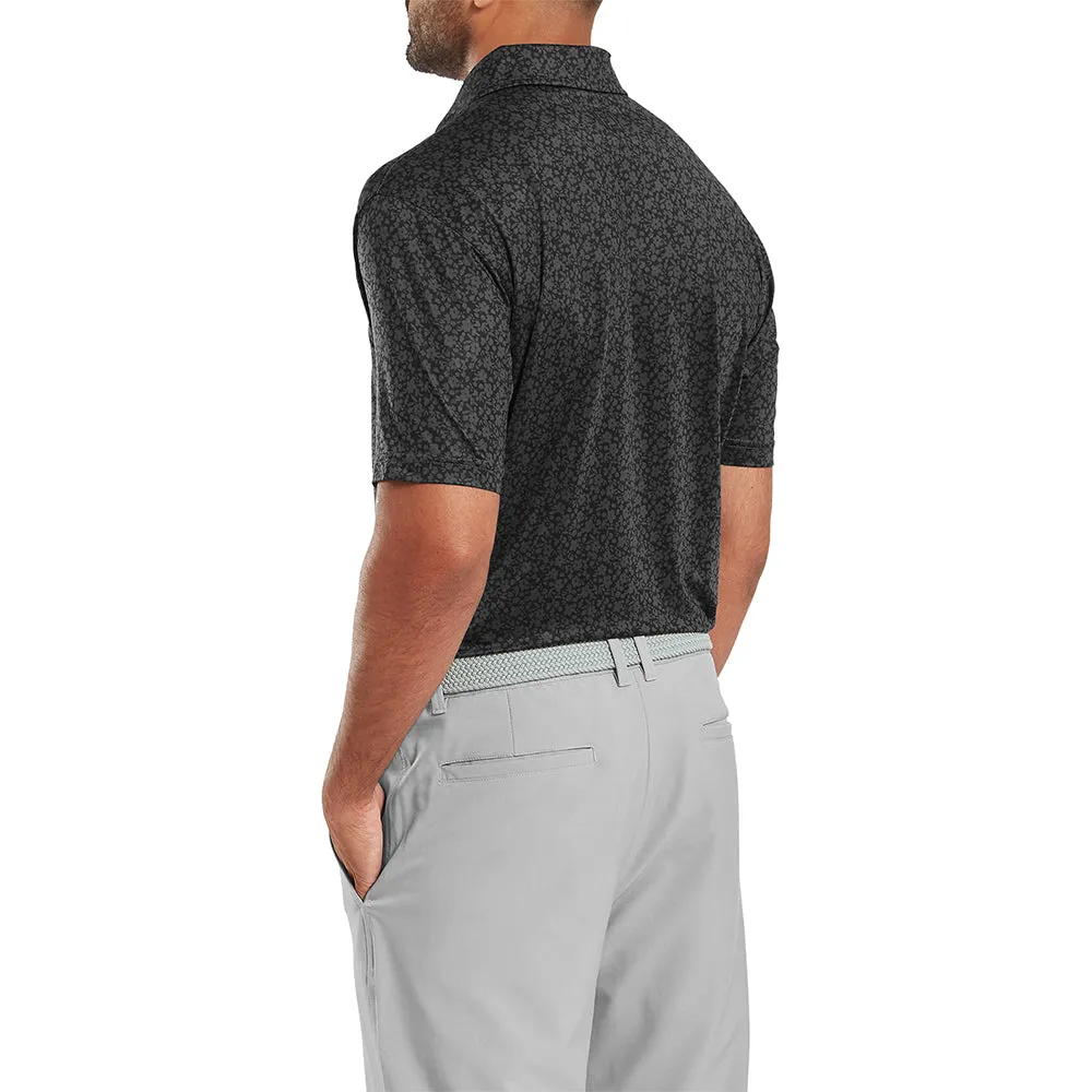 Footjoy Painted Floral Lisle Polo Shirt - Black Keep Going Strong Loud Looks, Smooth Moves