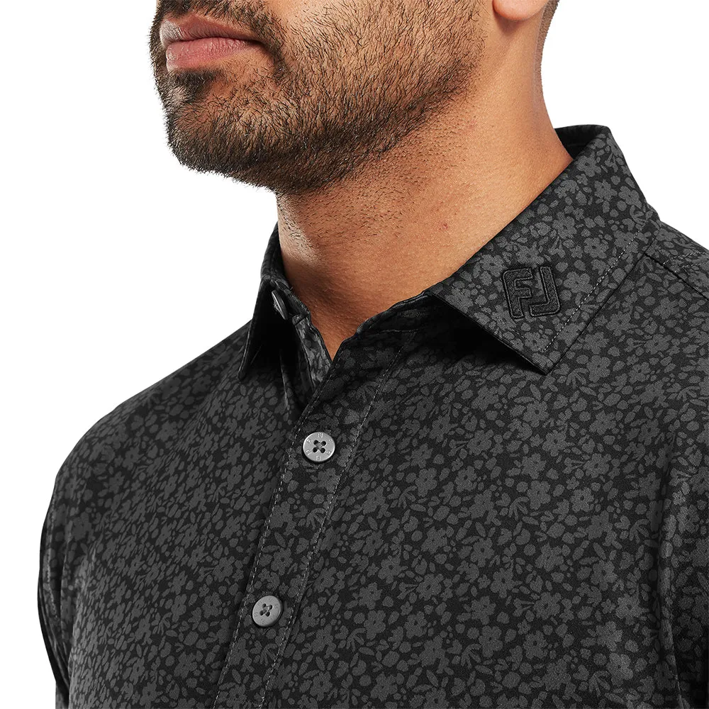 Affordable Footjoy Painted Floral Lisle Polo Shirt - Black