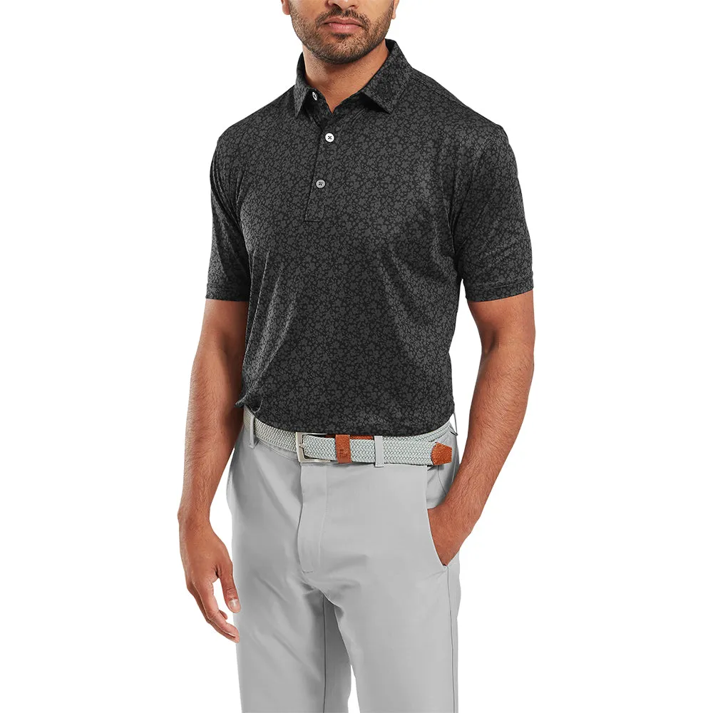 Sweetest Day Sale Footjoy Painted Floral Lisle Polo Shirt - Black