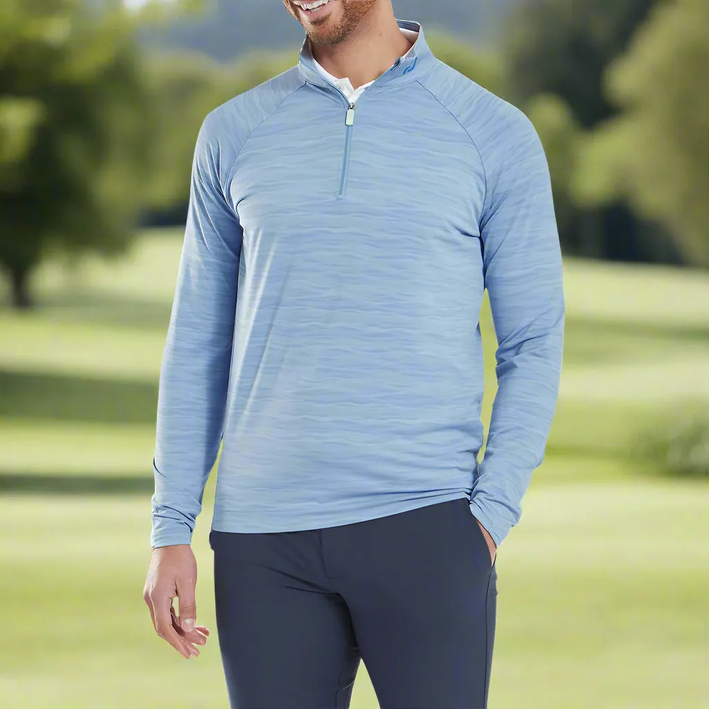 Break Boundaries Own the Moment Footjoy Wave Jacquard Chill-Out Pullover - Blue Jay