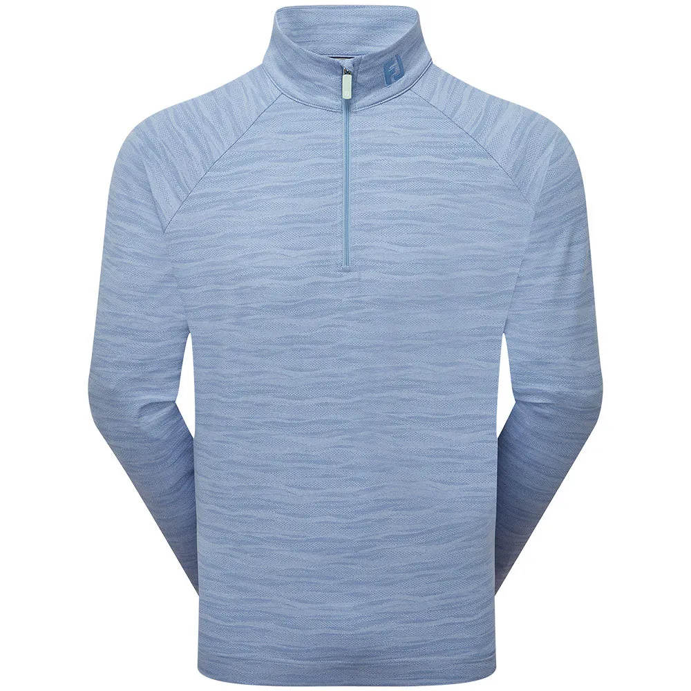 Walk Tall Footjoy Wave Jacquard Chill-Out Pullover - Blue Jay