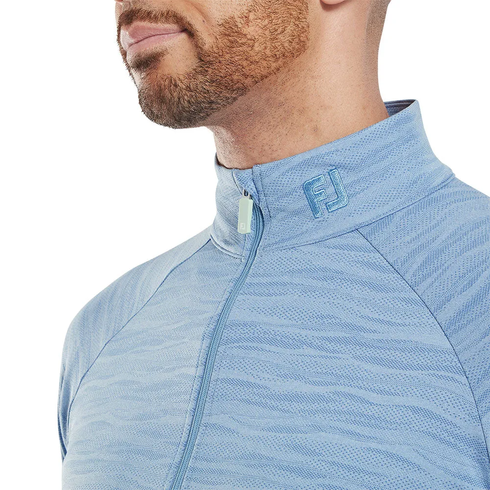 Footjoy Wave Jacquard Chill-Out Pullover - Blue Jay Fuel Your Fire Keep Going Strong