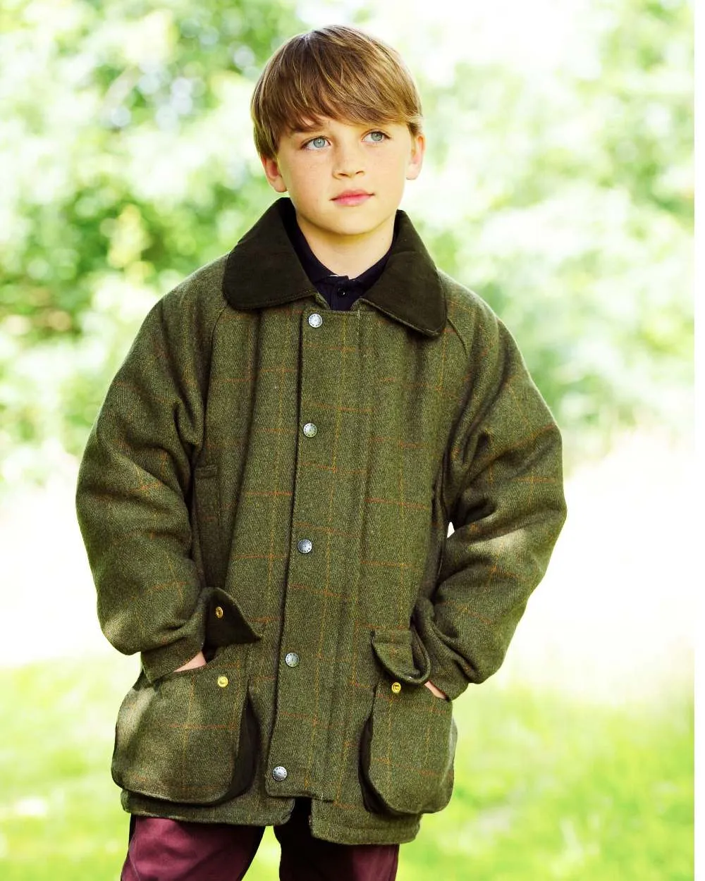 Bronte Childrens Tweed Shooting Jacket Dog Walking Waterproof Jackets