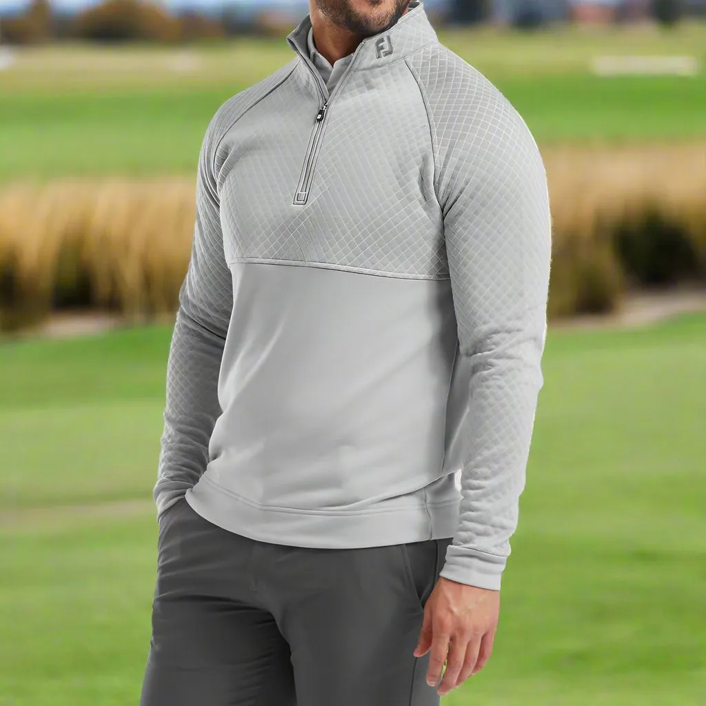 Christmas Day Sale Great Value Footjoy Jacquard Thermal 1/4 Zip Chillout - Grey