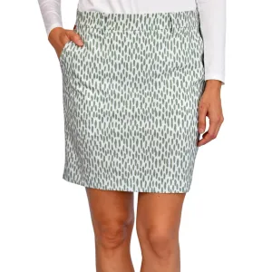 Stay in Motion Kjus Women'S Ice Skort Print 16.5" - Silver Fog/Sage Green